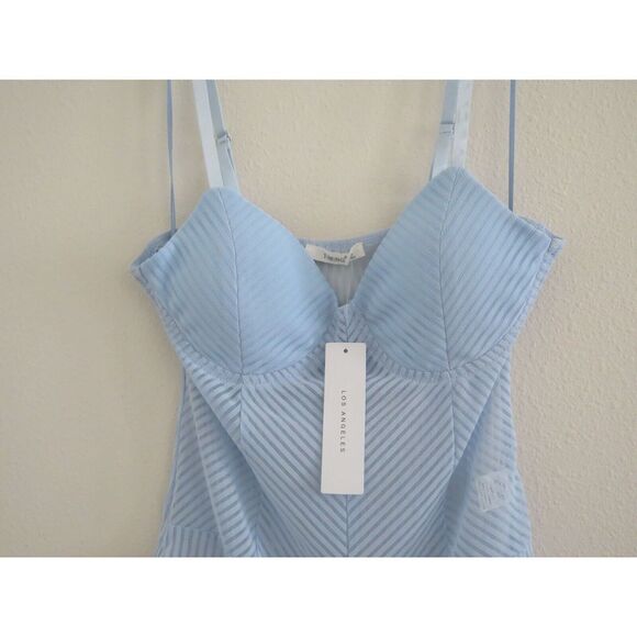 Timing WN8048 Women's Sz M Baby Blue Semi Sheer Padded Bra Bodysuit - Picture 3 of 6